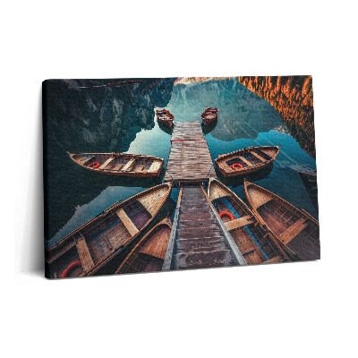 Tablou pe pânză 60x40 Digul și Lacul Pragser Wildsee