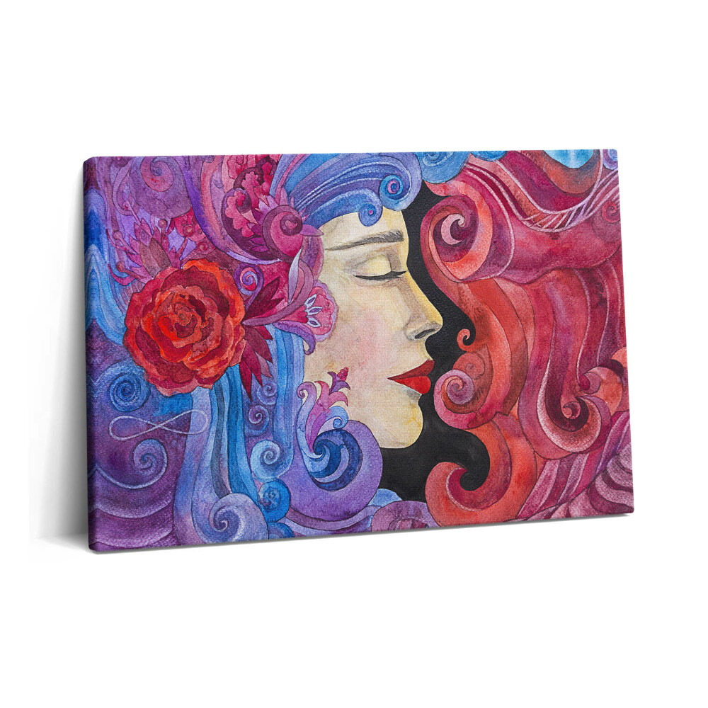 Tablou pe pânză 60x40 Artă - femeie pictată