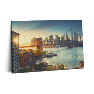 Tablou pe pânză 60x40 Podul Brooklyn din Manhattan, New York