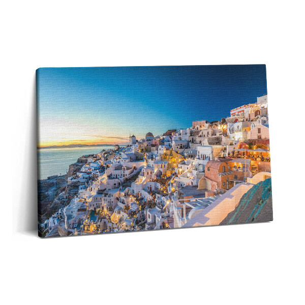 Tablou pe pânză 60x40 Apus de soare în Santorini