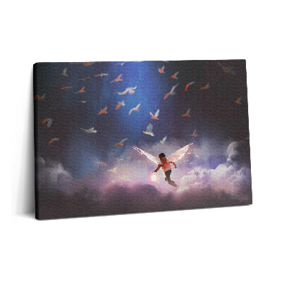 Tablou pe pânză 60x40 Băiat cu aripi de înger