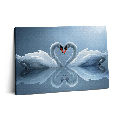 Tablou pe pânză 60x40 Lebede aranjate ca semn al iubirii