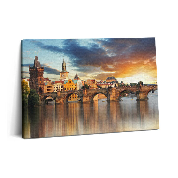 Tablou pe pânză 60x40 Panoramă a orașului și a podului