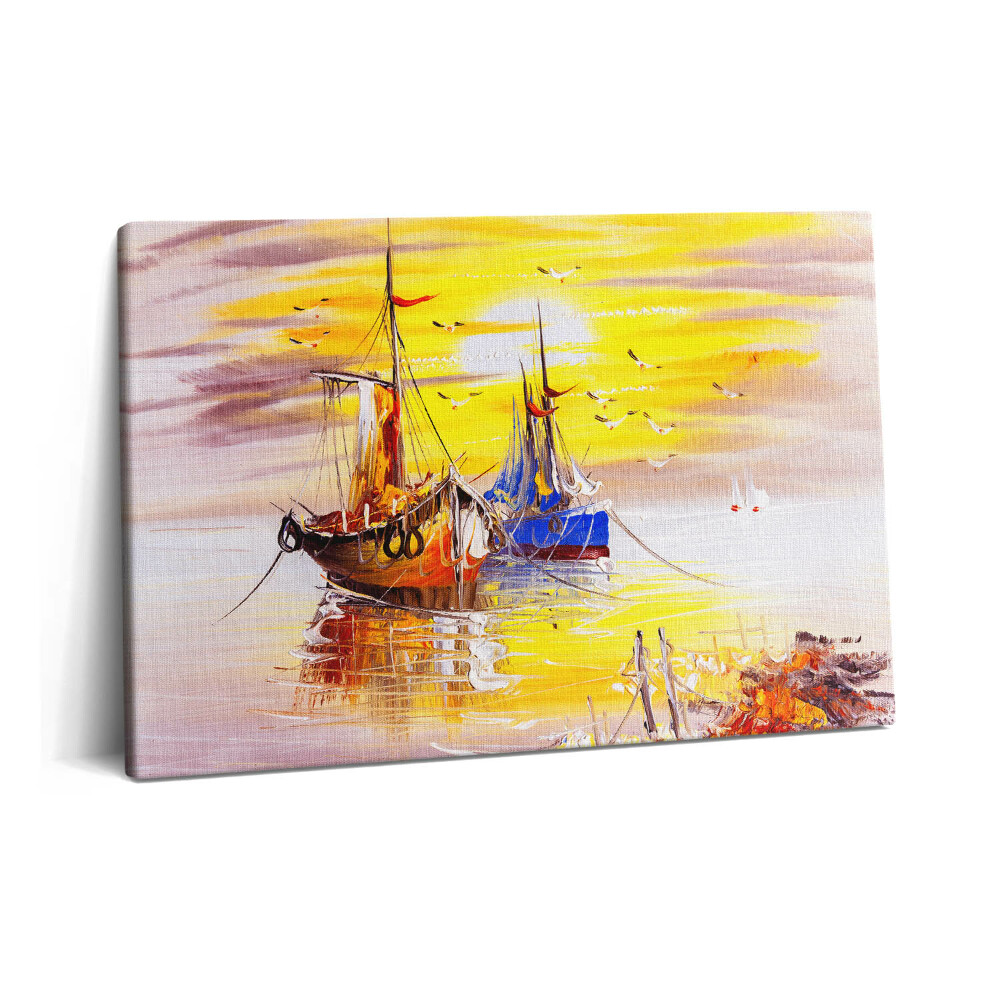 Tablou pe pânză 60x40 Bărci pictate