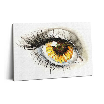 Tablou pe pânză 60x40 Reflexia florii-soarelui în ochi