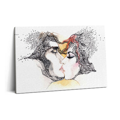 Tablou pe pânză 60x40 Sărut de cuplu de dragoste abstractă
