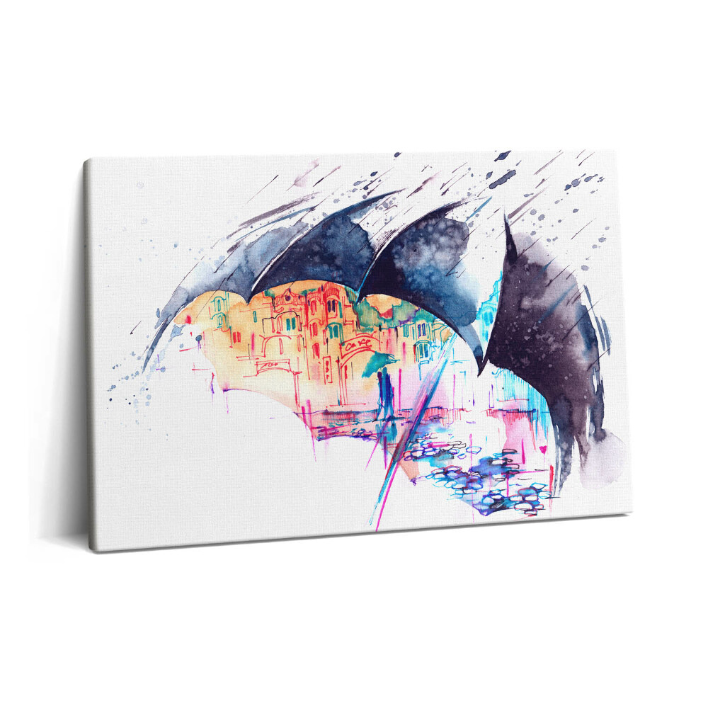 Tablou pe pânză 60x40 Umbrelă de ploaie, umbrelă de oraș și oraș