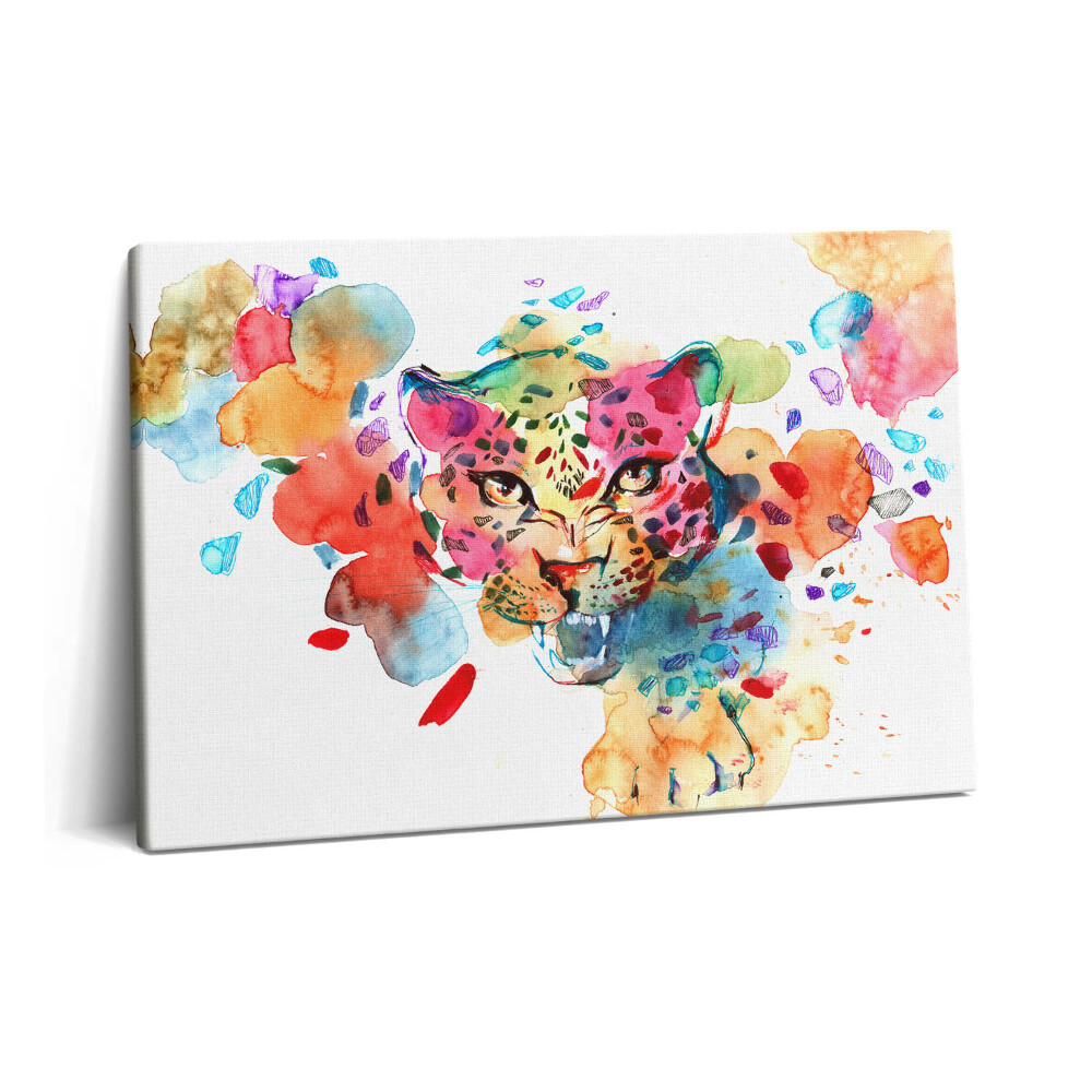 Tablou pe pânză 60x40 Pisică sălbatică colorată abstractizare