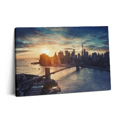 Tablou pe pânză 60x40 New York Manhattan și apus de soare