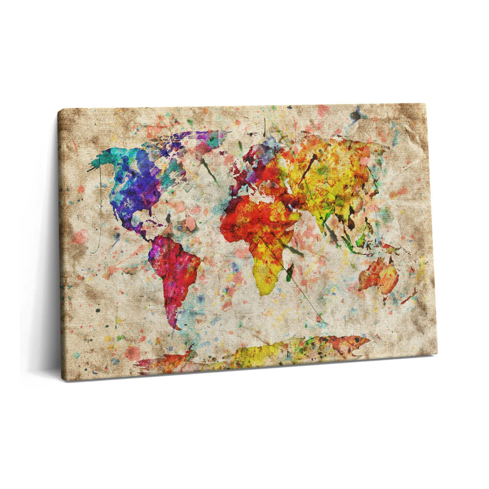 Tablou pe pânză 60x40 Hartă colorată a lumii