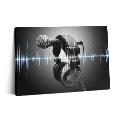 Tablou pe pânză 60x40 Microfon și căști
