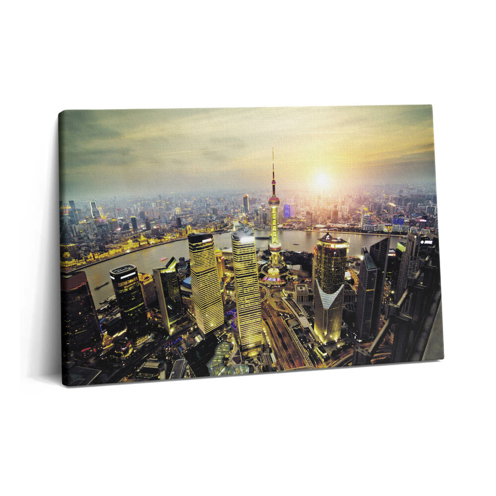 Tablou pe pânză 60x40 Shanghai noaptea