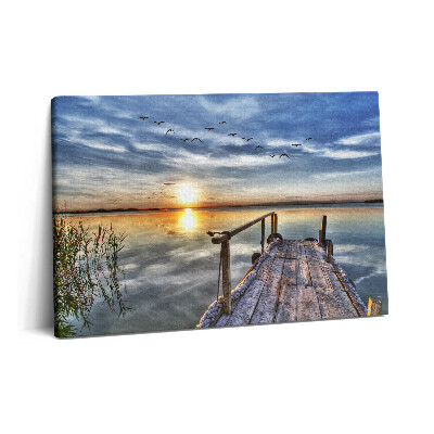 Tablou pe pânză 60x40 Apus de soare peste lac