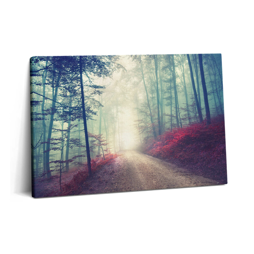 Tablou pe pânză 60x40 Drum în pădurea cețoasă de toamnă