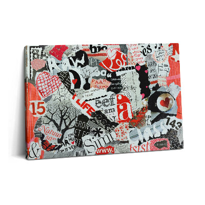 Tablou pe pânză 60x40 Moodboard cu inimioare