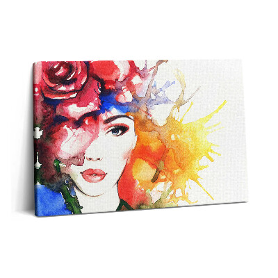 Tablou pe pânză 60x40 Portret colorat al unei femei
