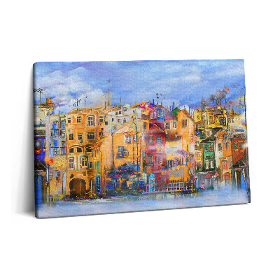 Tablou pe pânză 60x40 Pictură în ulei care înfățișează arhitectura orașului