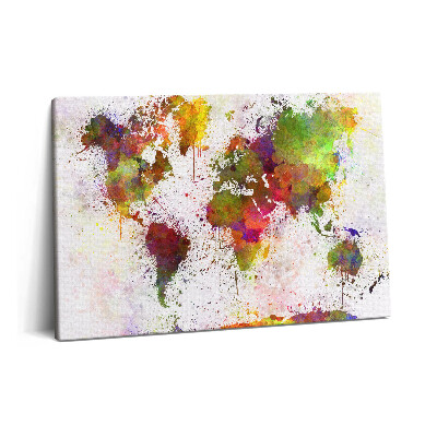Tablou pe pânză 60x40 Hartă a lumii în acuarelă