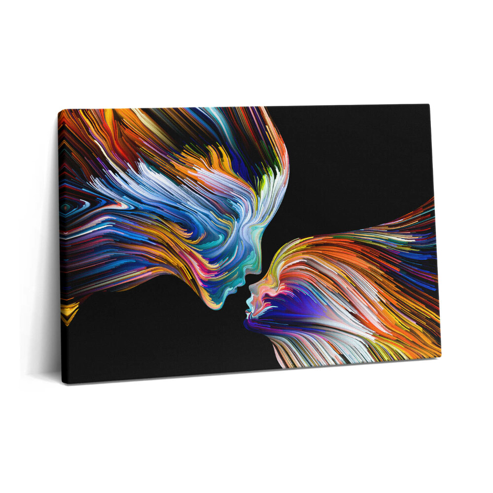 Tablou pe pânză 60x40 Fețe umane abstracte colorate