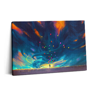 Tablou pe pânză 60x40 Bebeluș și baloane