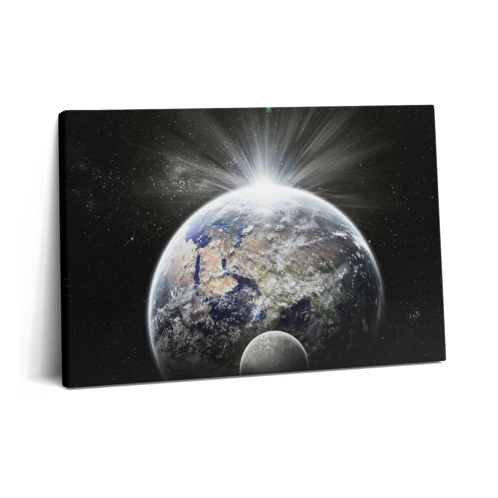 Tablou pe pânză 60x40 Vedere a Pământului și a Lunii