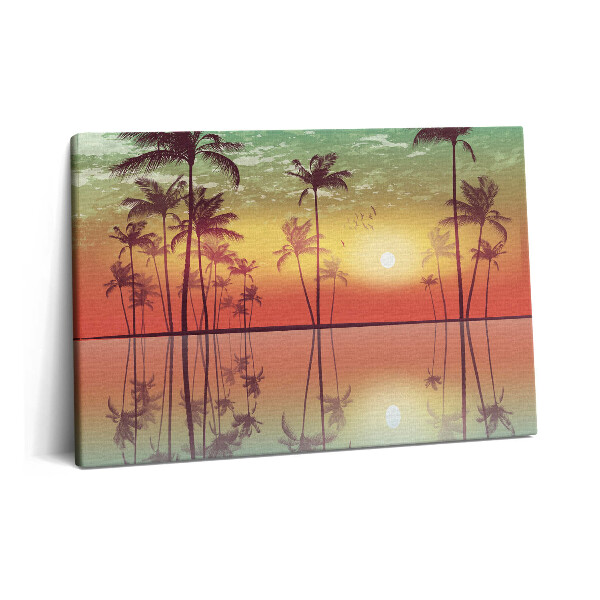 Tablou pe pânză 60x40 Palmieri tropicali la apus