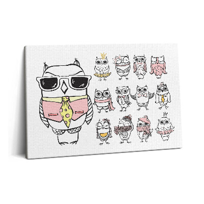 Tablou pe pânză 60x40 Poster bufniță vintage