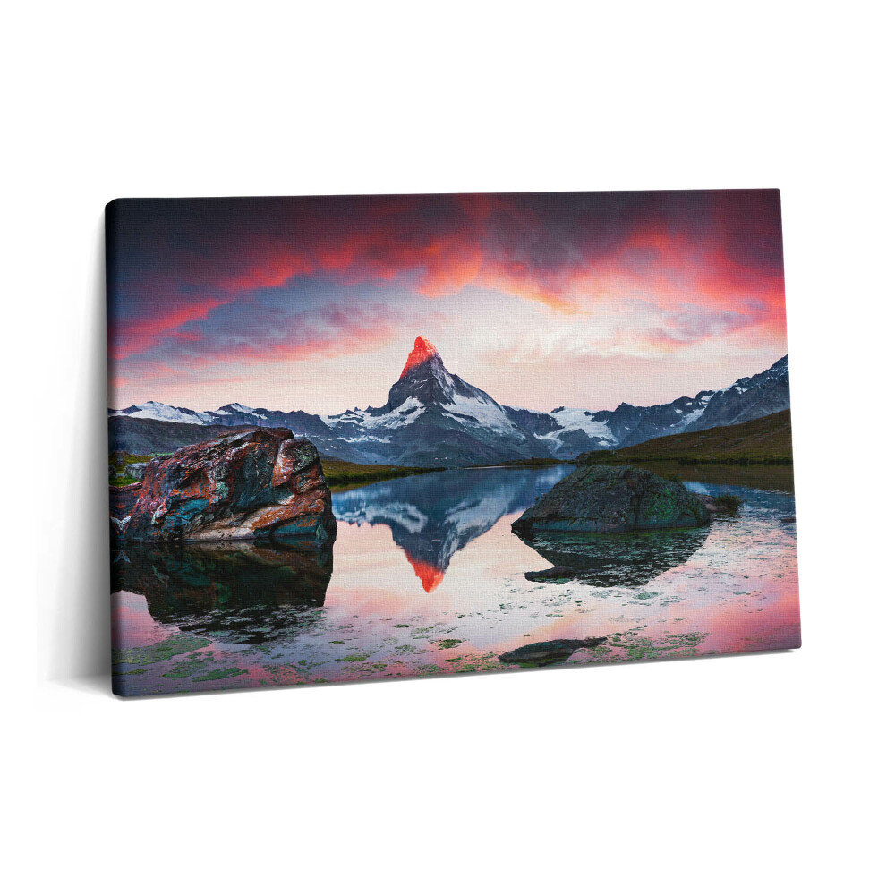 Tablou pe pânză 60x40 Lacul Stellisee Matterhorn