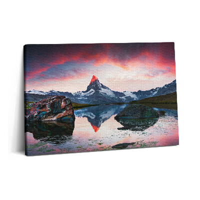Tablou pe pânză 60x40 Lacul Stellisee Matterhorn
