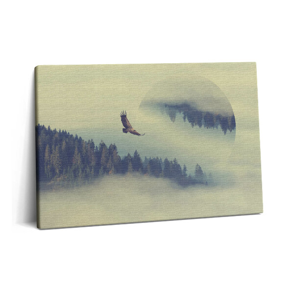 Tablou pe pânză 60x40 Pădure încețoșată și vultur