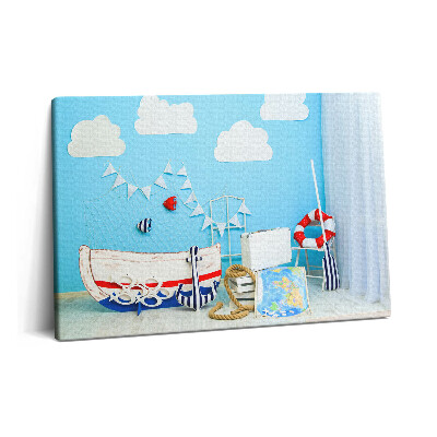 Tablou pe pânză 60x40 Expediție pe mare - camera copiilor