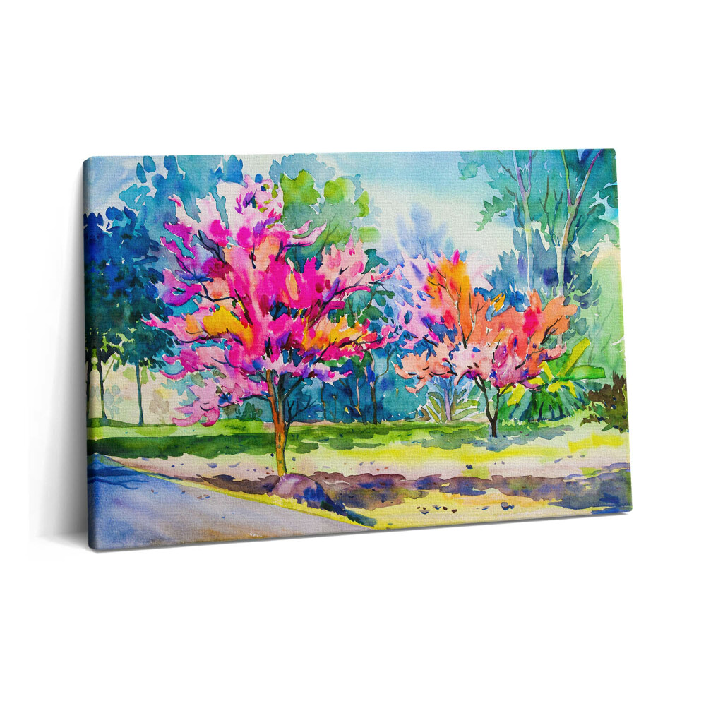 Tablou pe pânză 60x40 Copac colorat abstract