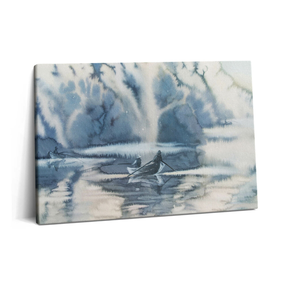 Tablou pe pânză 60x40 Pescar pe lac