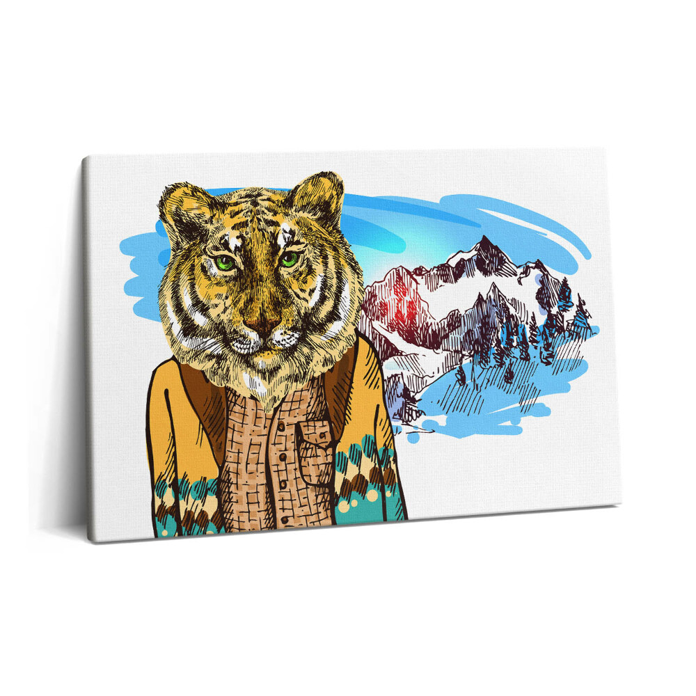 Tablou pe pânză 60x40 Tigru într-un pulover