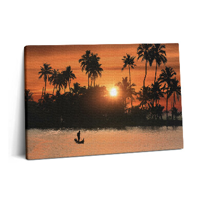 Tablou pe pânză 60x40 Apus de soare și palmieri în vacanță