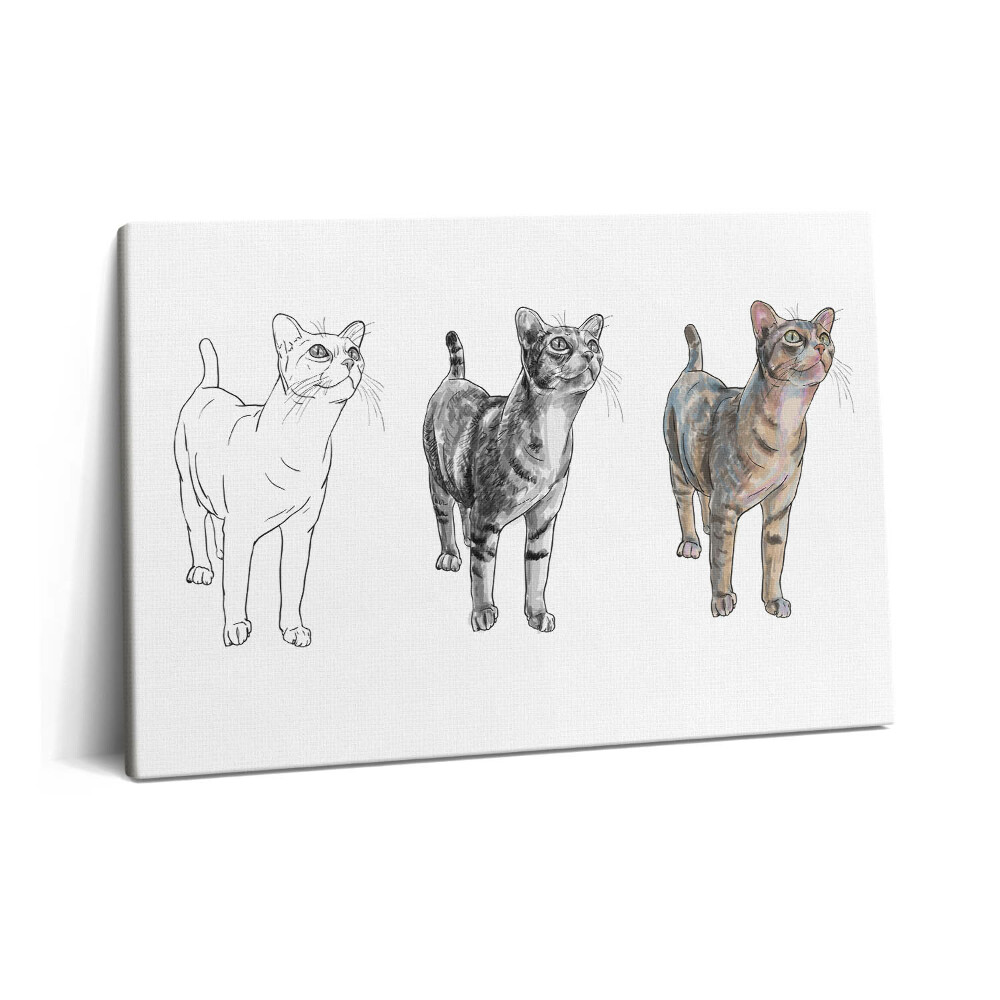 Tablou pe pânză 60x40 Ilustrație a unei pisici drăguțe și curioase