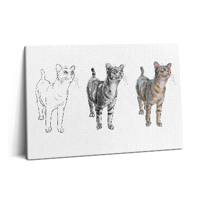 Tablou pe pânză 60x40 Ilustrație a unei pisici drăguțe și curioase