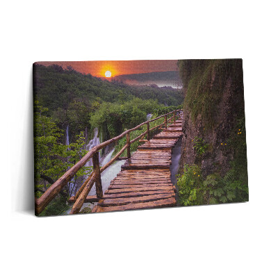 Tablou pe pânză 60x40 Drumul deasupra copacilor și munților