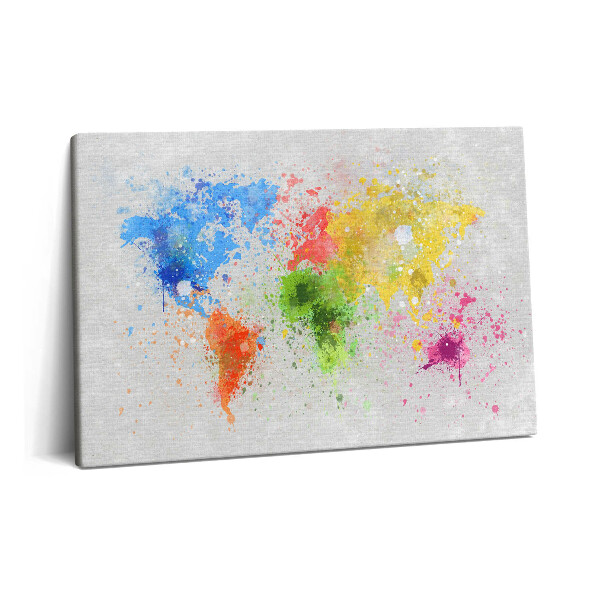 Tablou pe pânză 60x40 O hartă a lumii pictată pe hârtie