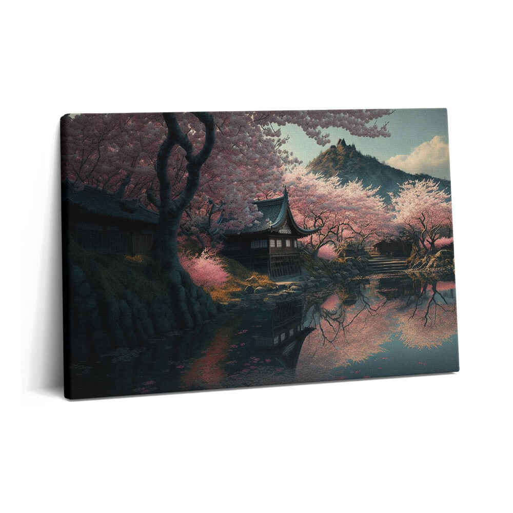 Tablou pe pânză 60x40 Frumoasă floare de cireș asiatică