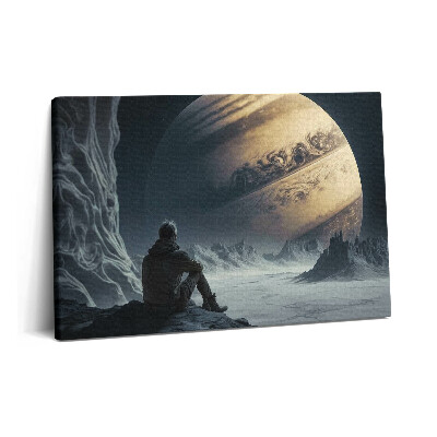 Tablou pe pânză 60x40 Omul în spațiu și pe planetă
