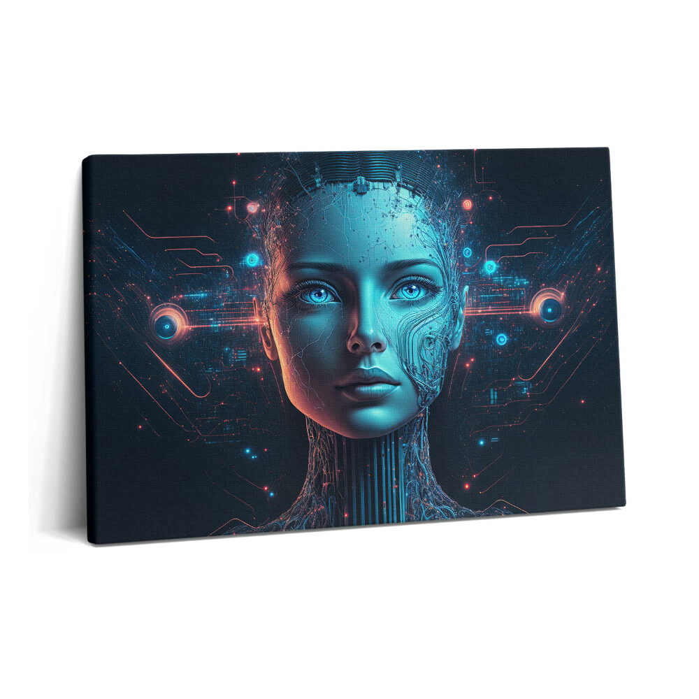 Tablou pe pânză 60x40 Inteligență artificială - Robot feminin