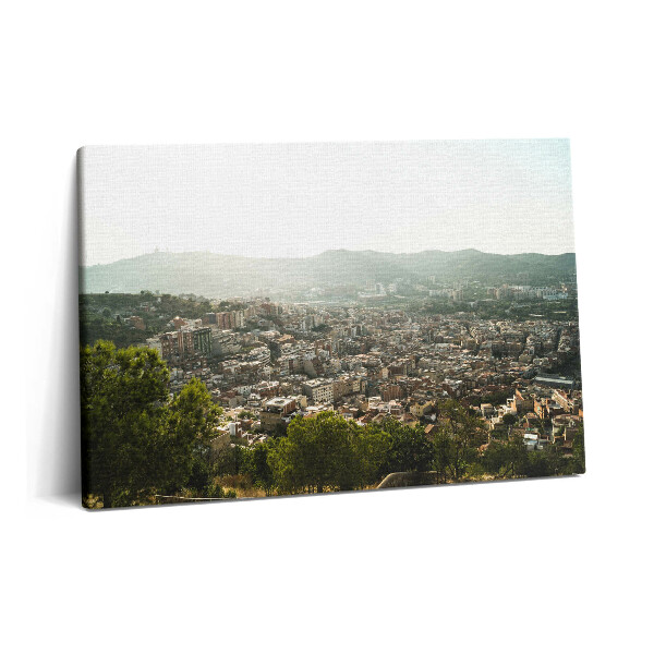 Tablou pe pânză 60x40 Panorama Barcelonei pe Montjuic