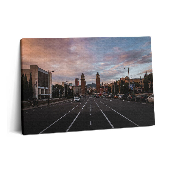 Tablou pe pânză 60x40 Vedere a drumului de la Barcelona la Tibidabo