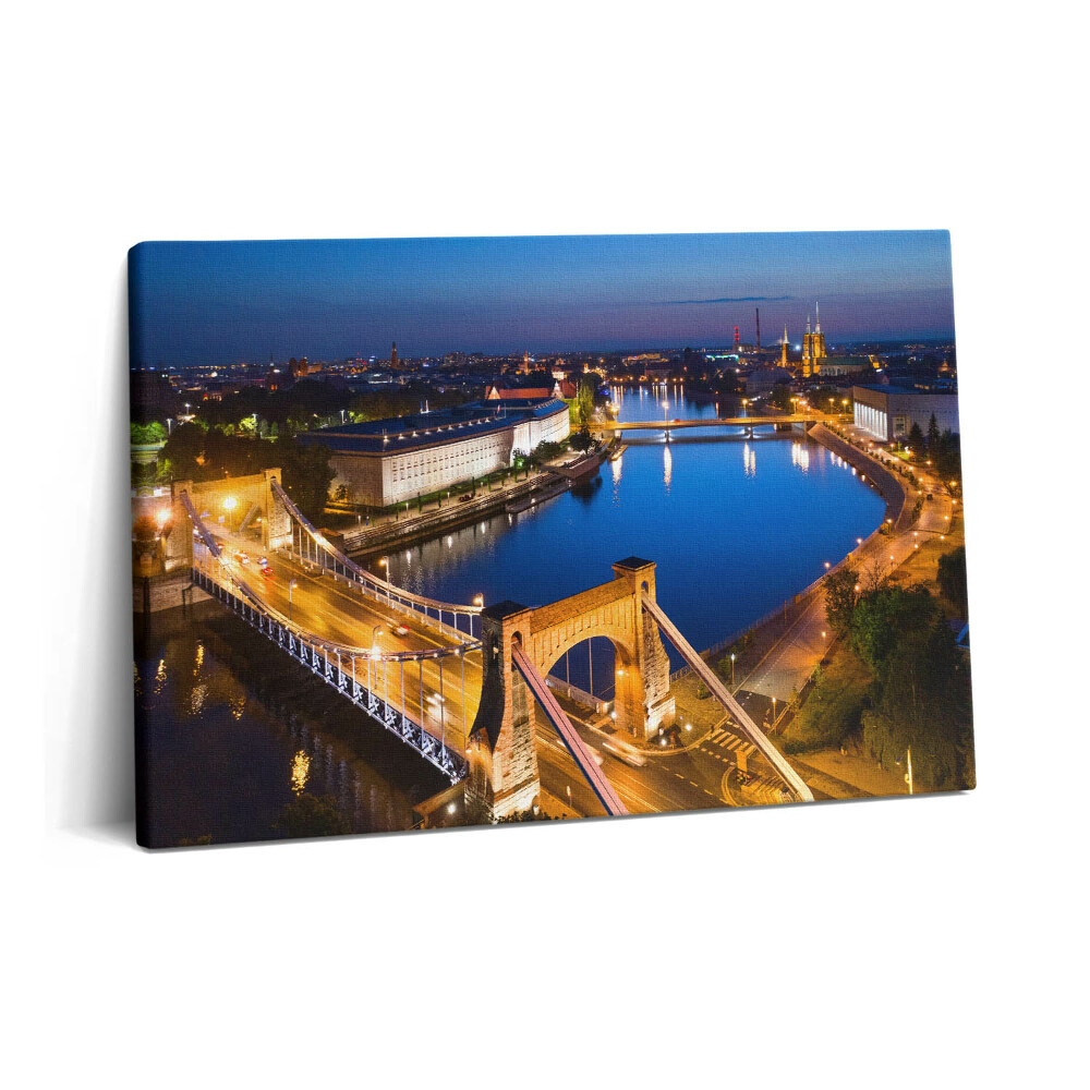 Tablou pe pânză 60x40 Orașul Wroclaw noaptea