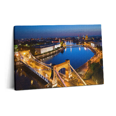 Tablou pe pânză 60x40 Orașul Wroclaw noaptea