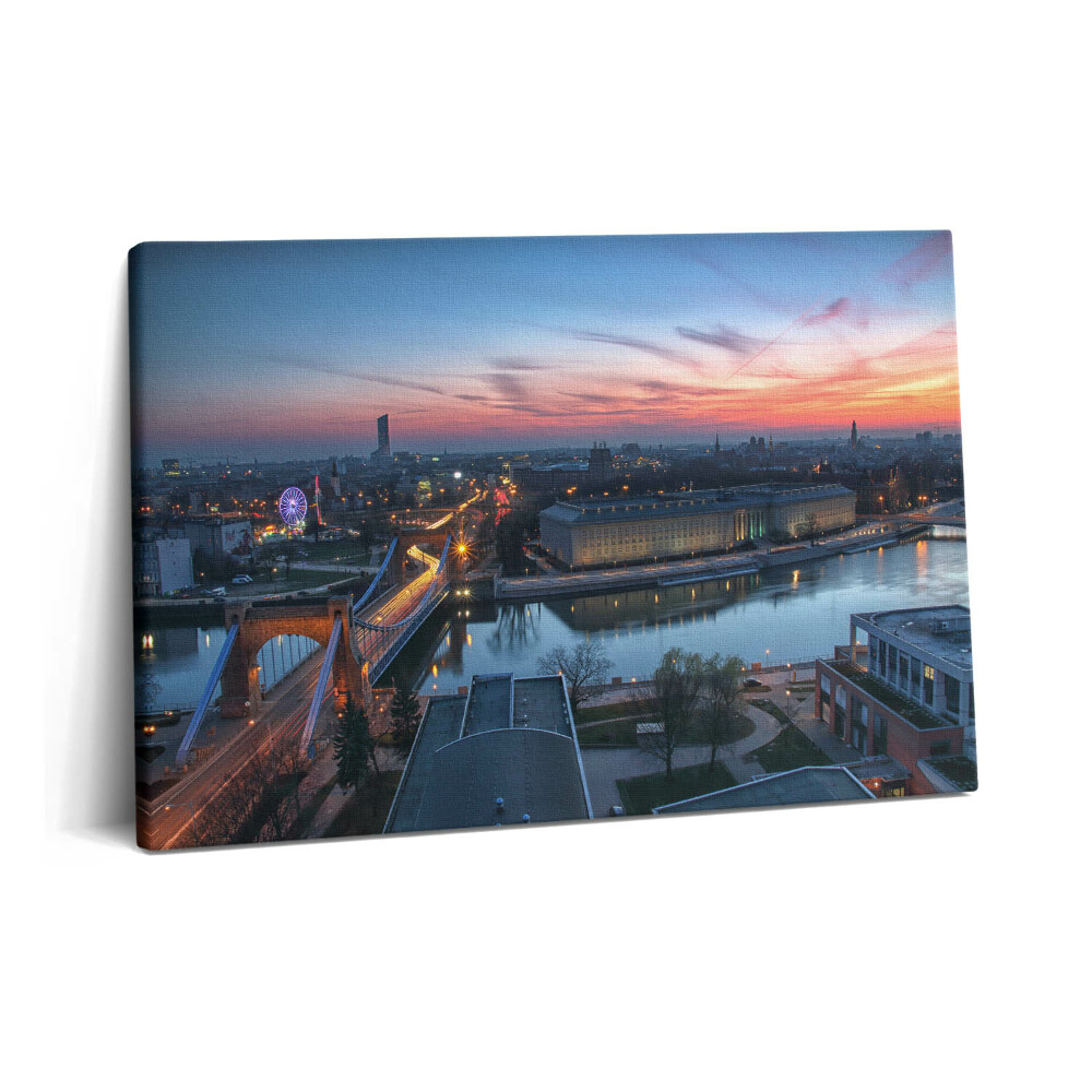 Tablou pe pânză 60x40 Wroclaw din perspectivă de pasăre