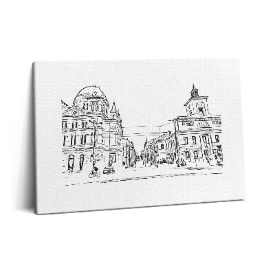 Tablou pe pânză 60x40 Ilustrație a orașului vechi Poznań