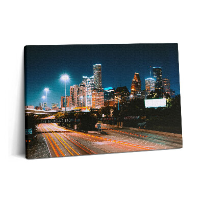 Tablou pe pânză 60x40 Orașul Houston noaptea