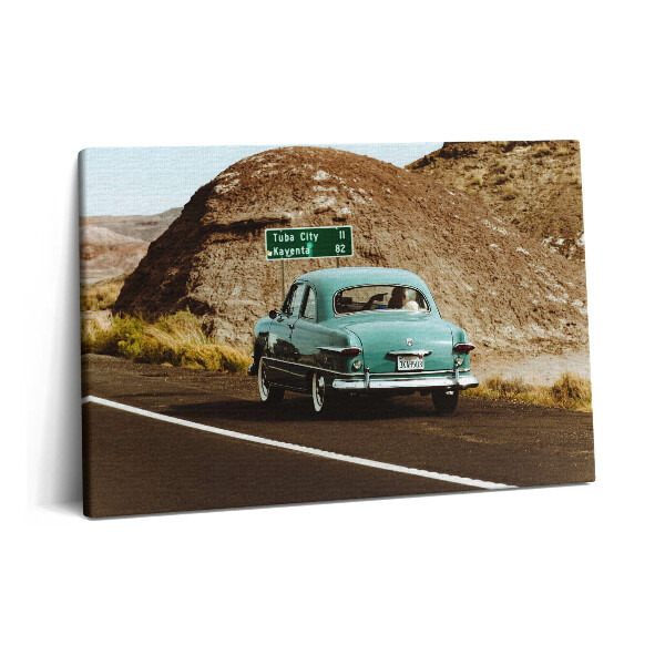 Tablou pe pânză 60x40 Volkswagen Beetle turcoaz